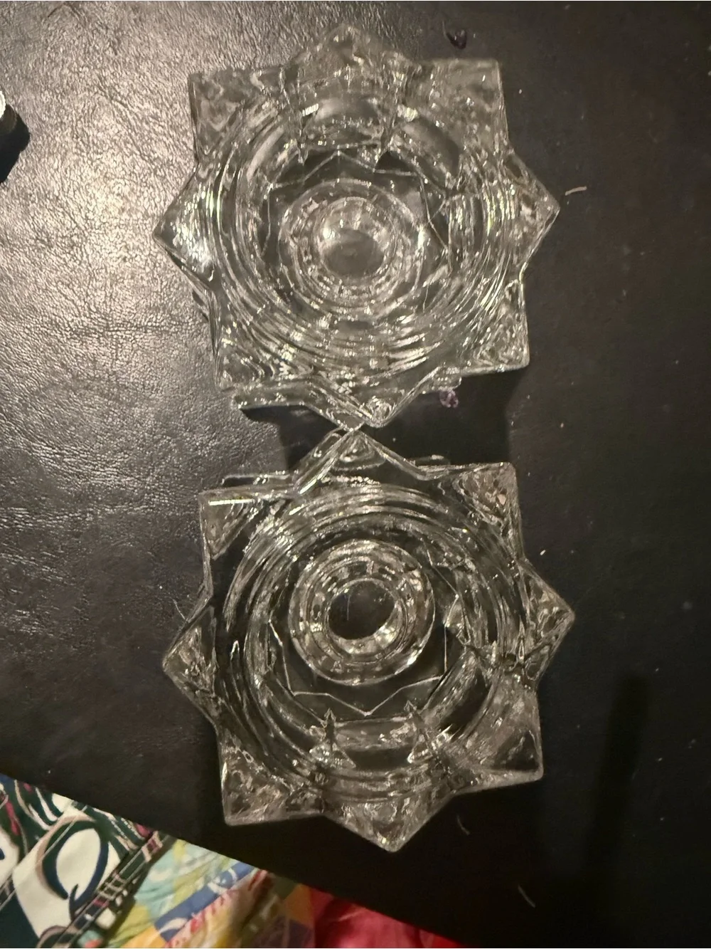Clear Glass Tealight Candle Holders - Set of 2